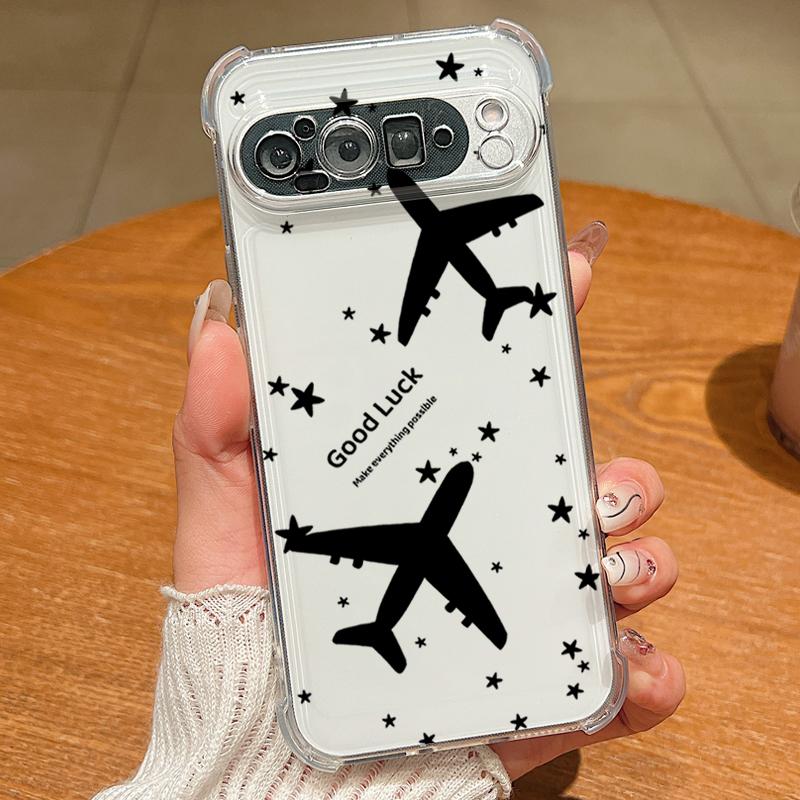 Airplane Route Map TPU Phone Case For Google Pixel 9 Pro Pixel 9 Pro XL Soft Silicone Transparent Back Cover For Google Pixel 9A