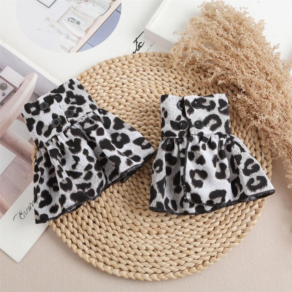 Detachable Leopard Print Shirt Fake Collar Comfortable False Wrist Cuffs  Photo Props