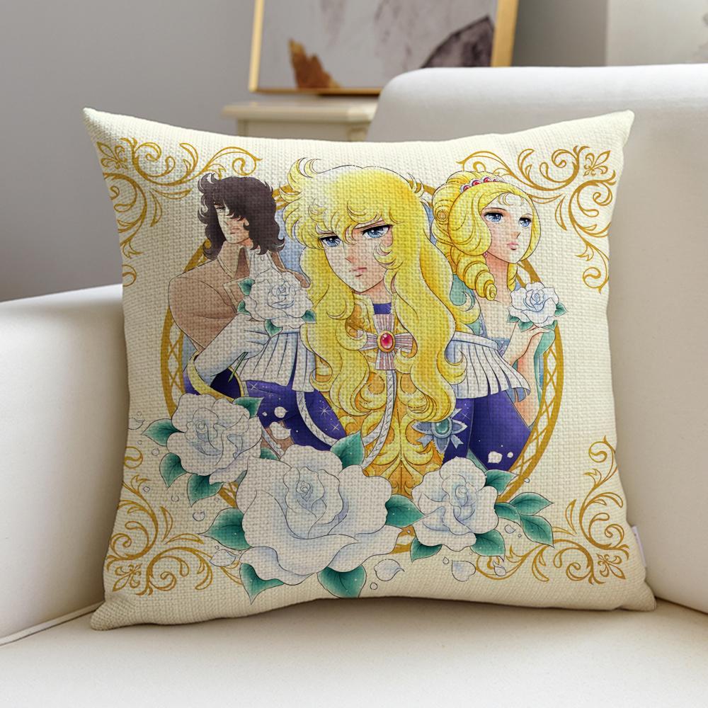 The RRose of VersaillesS Cushion Cover Breathable and skinfriendly linen pillowcase square removable and washable cushion