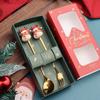 20Sets Christmas Spoon Set Cute Christmas Gift Cutlery Two Sets Father Christmas Doll Dessert Spoon Cutlery Set Christmas