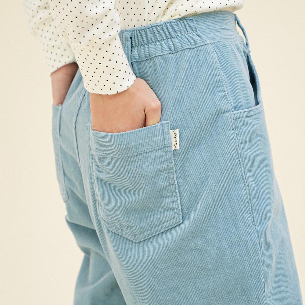 CHIQUITA [24 Winter] 5-Pocket Pants (Corduroy) Gray Blue 244501Sgb
