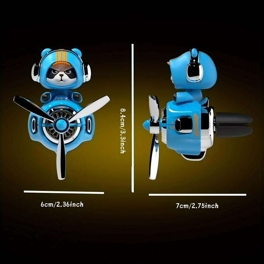 Cool Panda Pilot Car Air Freshener with Rotating Propeller Bobbing Panda Head Car Vent Fragrance Diffuser Car Trendy Decoration