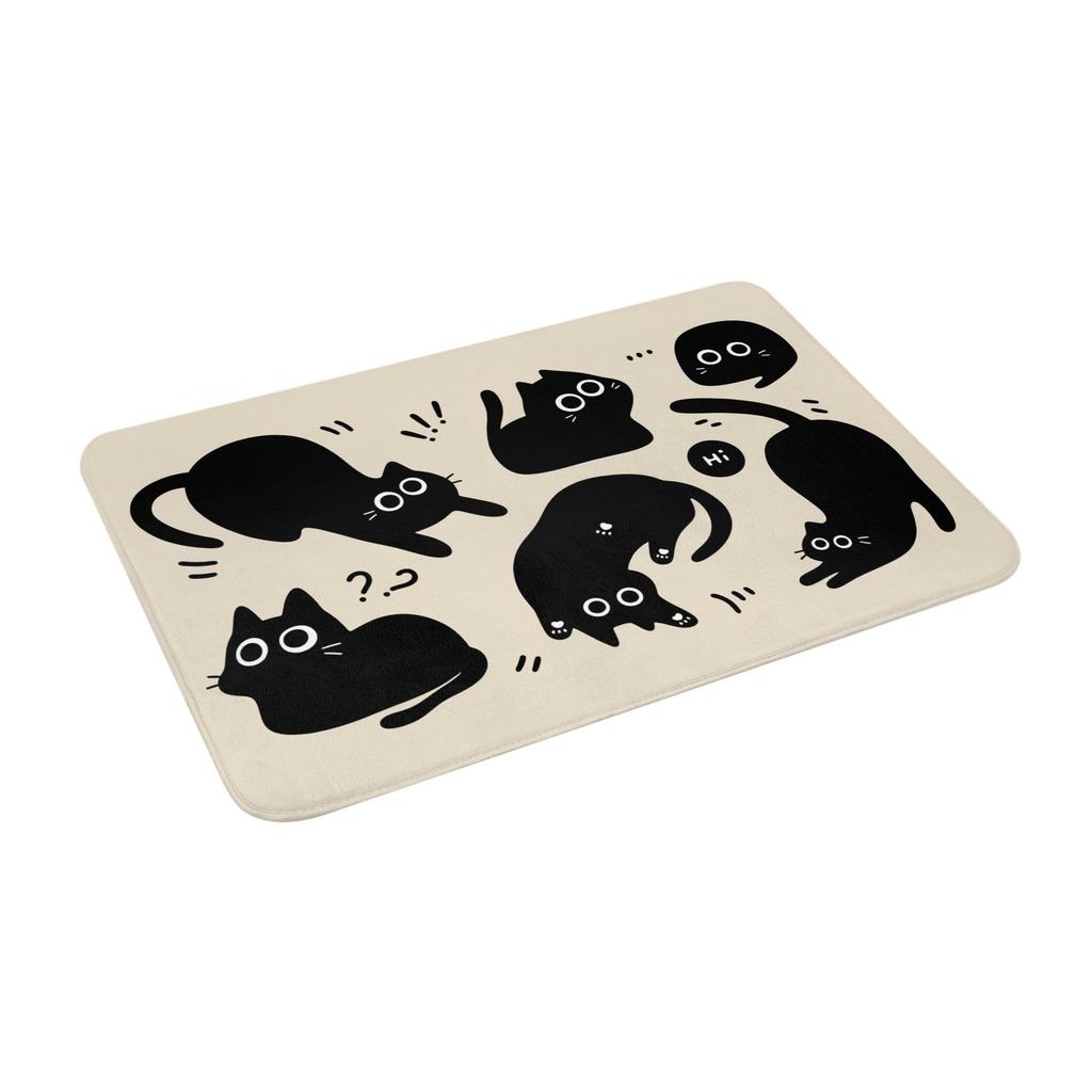 Ins Kawaii Cats Welcome Gift Doormat Non-Slip Entrance Bath Kitchen Floor Door Mat Garden Rug Carpet Footpad