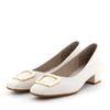 Himiko Water-Resistant Square Buckle Rain Pumps / 654101 Ivory 230
