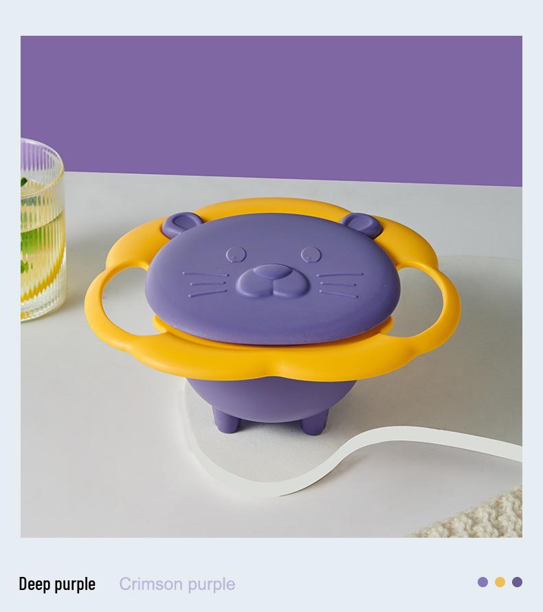 

360° Rotating Anti-Scald Lion Gyro Bowl for Toddlers – Tip-Proof & Durable