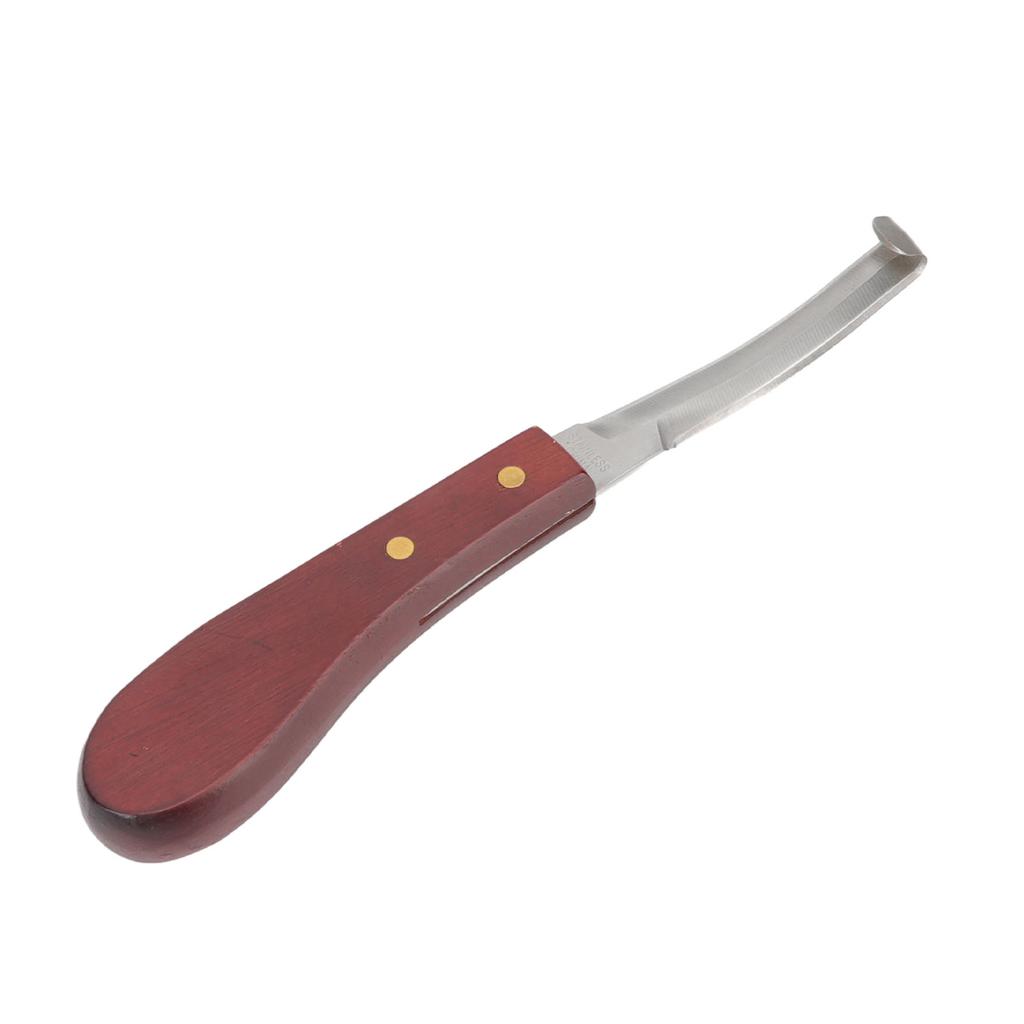Hoof Knife Razor Stainless Steel Double Sided Blade Ergonomic Wooden Handle Hoof Edge Knife for