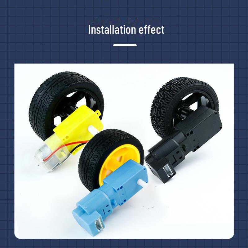 65mm Rubber Tire Smart Car Racing Wheel with TT Motor