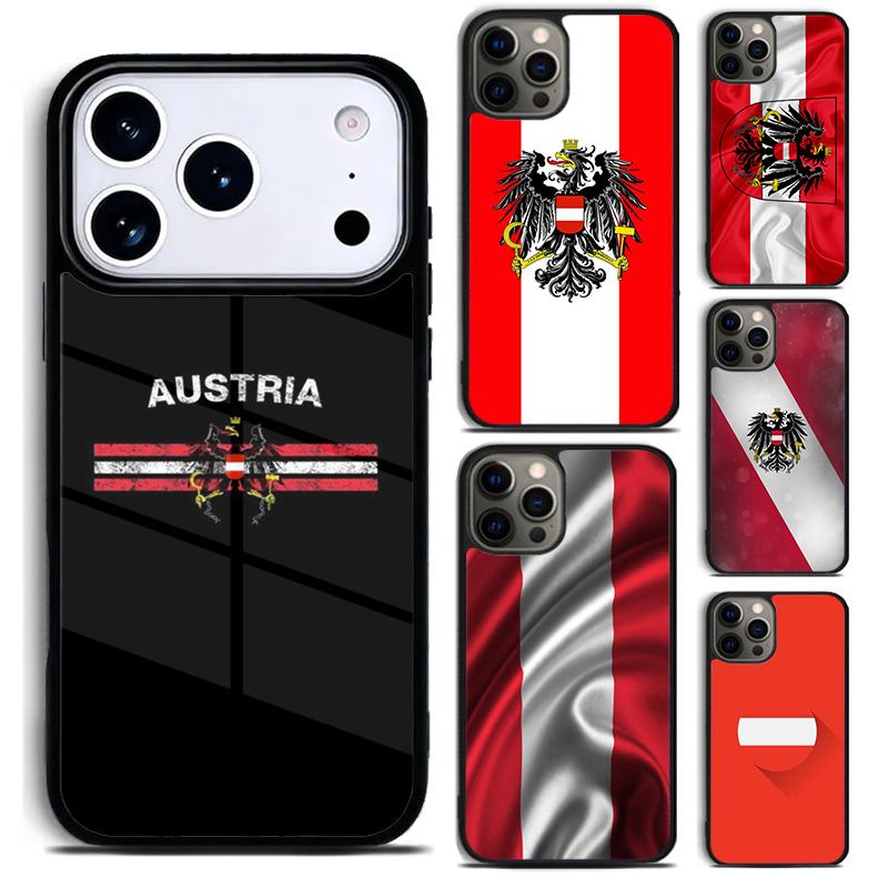 Austria Flag Phone Case For iPhone 17 16 15 14 13 12 11 Pro Max Plus 17Air Soft Silicone Cover