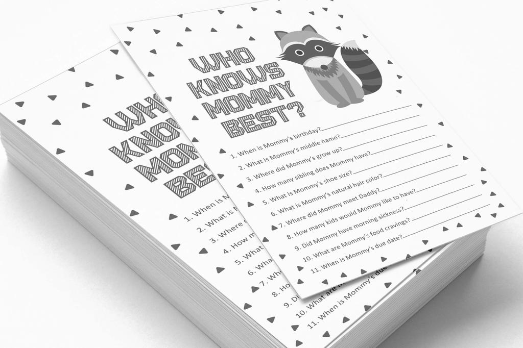 Inkdotpot Jungle Animals Baby Shower Game Set Of 50 Baby Alphabet ABC Game Party