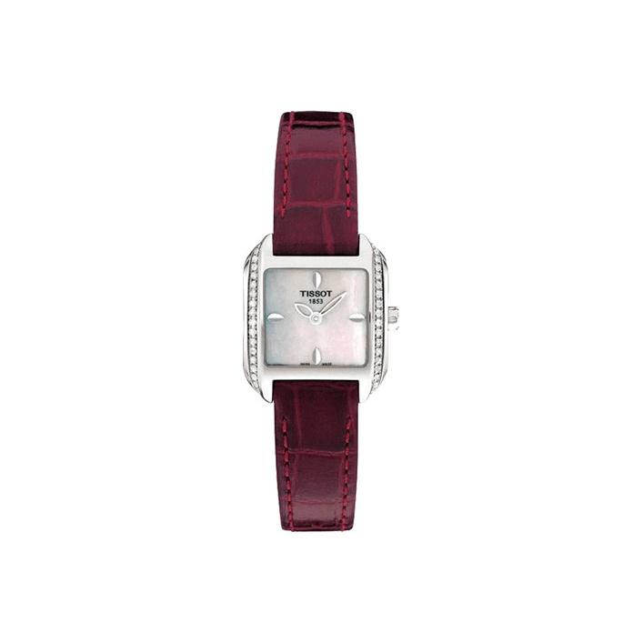

TISSOT Wave Collection Wave Collection Quartz Movement Women s Watch 24mm Silver Dial Stainless Steel Case T02.1.365.71 Red Strap