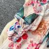 Palace Floral Maxi Dress Women Summer Holiday Chiffon Long Dresses Shirt 2026 Spring Long Sleeve Single Breasted Party Dress
