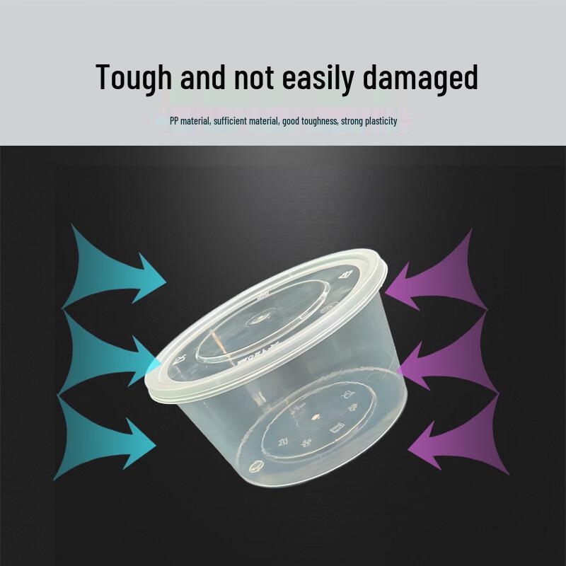 Disposable Round Food Containers with Lids, 450ml (450 Sets)