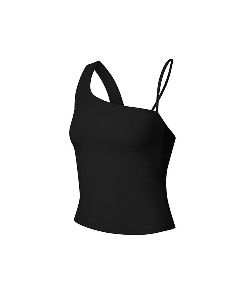 XEXYMIX Asymmetrical Strap Crop Top Sage Green