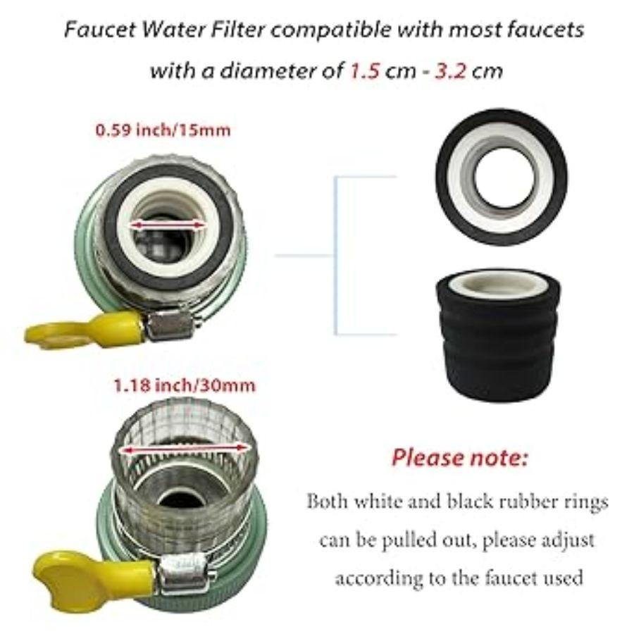 3 Pack Faucet Mount Filters, Faucet Water Filter for Kitchen, Activated Carbo