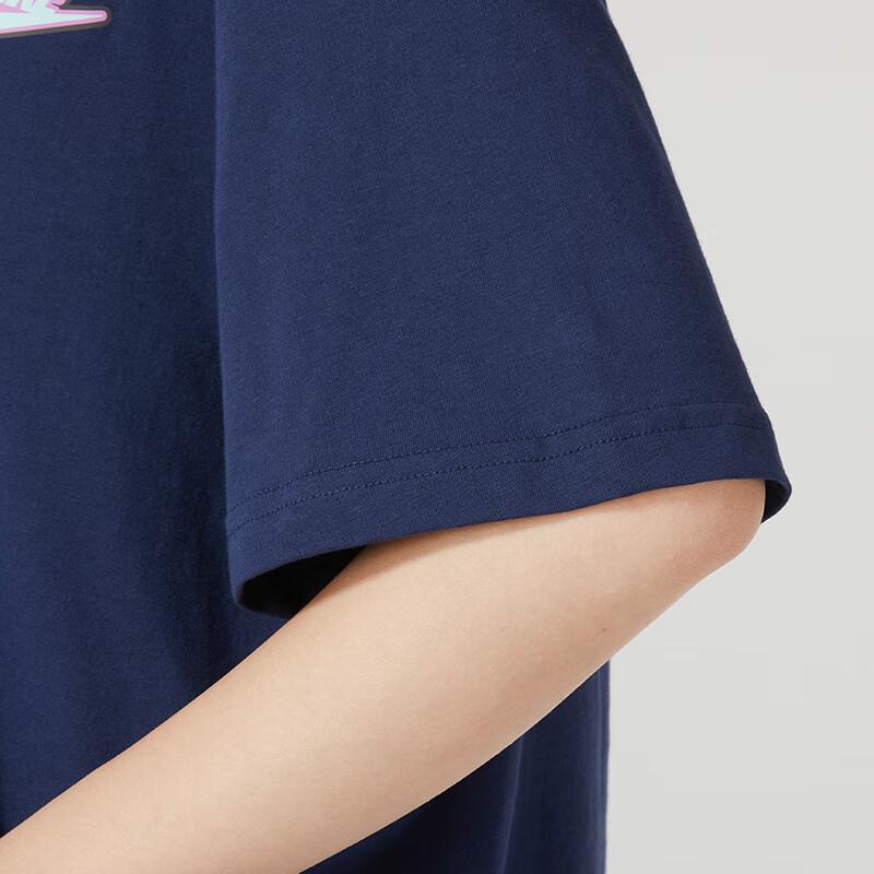 New Nike Women'ss Logo Letter Print Retro T-Shirt 'Navy Blue' FD2548-410