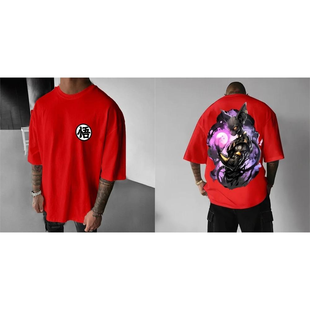 Dragon Ball Summer Men's T-Shirt Japan Anime Beerus Autumn Breathable Harajuku Boys Children's Parent-Child Trend Short Sleeves