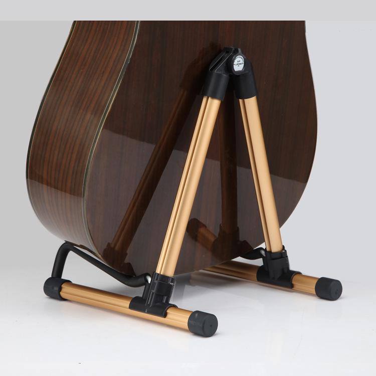 Folding Aluminum Alloy A-Frame Folk Guitar Stand золотой
