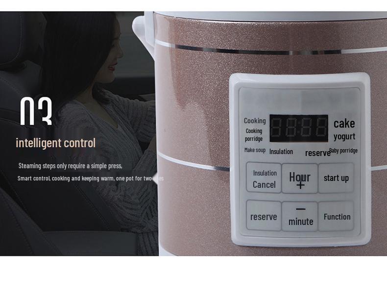 Yinhao Car Smart Rice Cooker 12V/24V - Large Capacity Universal Truck Cooker