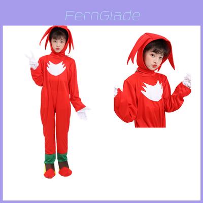 Disfraz Cosplay de Sonic The Hedgehog Rojo para Niños Mono Unisex