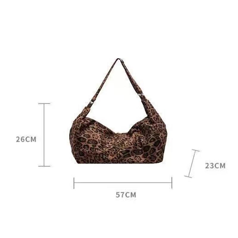 Yogodlns Large Leopard Shoulder Bags Women Fashion Big Packages Lazy Style Hobo Bags Autumn And Winter Leisure Or Travel Bags