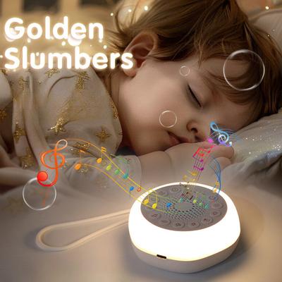 Vitbrusmaskin Bärbar Sömnljudmaskin med Nattlampa Baby Sömnhjälp 10 Lugnande Ljud USB-uppladdningsbar Kompakt Design