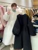 Women's Winter Retro Long Diamond Pattern Cotton Padded Jacket Coat