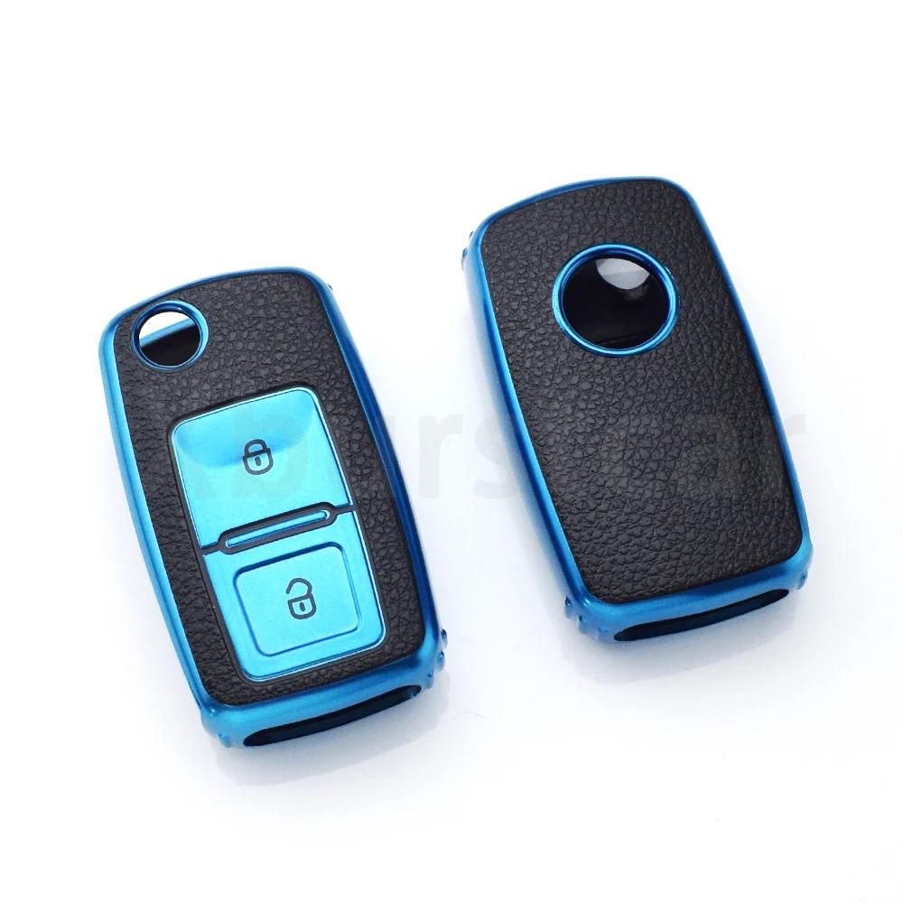 For Vw Volkswagen Skoda Octavia Kodiaq Seat Leon Altea Beetle Tiguan Polo Golf Passat Auto Shell Fob Tpu Car Flip Key Case Cover