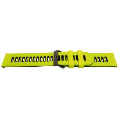 Bracelet de montre sport - MY-MONTRE - 20 mm - silicone vert citron/noir - boucles métal noir - barrettes rapides