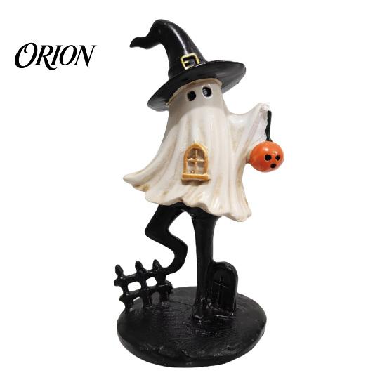 Desktop Shelf Accent Halloween Ghost Figurine Ornament, Resin Christmas Statue, Animal Mysterious Festive Gift Decorations for Home Tabletop