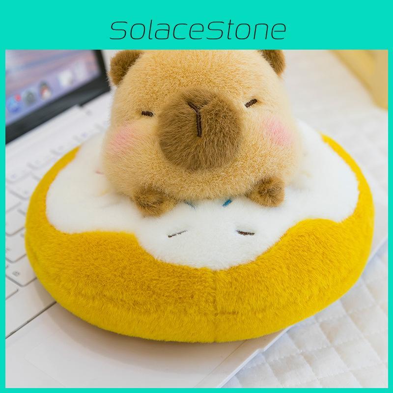 Plush Lovable Capybara Doll With Doughnut Design For Kids Decoration Room