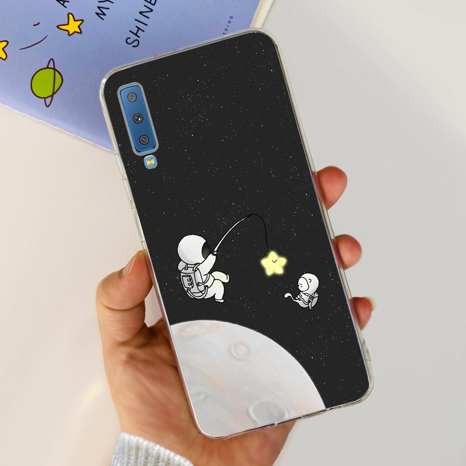 Silicone Cover For Samsung Galaxy A7 2018 Case A750 A750F Case Clear TPU Fashion Phone Case For Samsung A 7 2018 SM-A750F Fundas