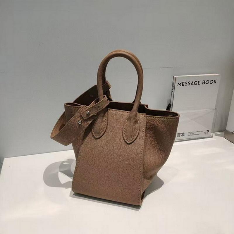 

Genuine leather women s bag top layer cowhide wing hand-held bag, versatile hand-held cabbage basket crossbody bag 21.5x15x20cm серый