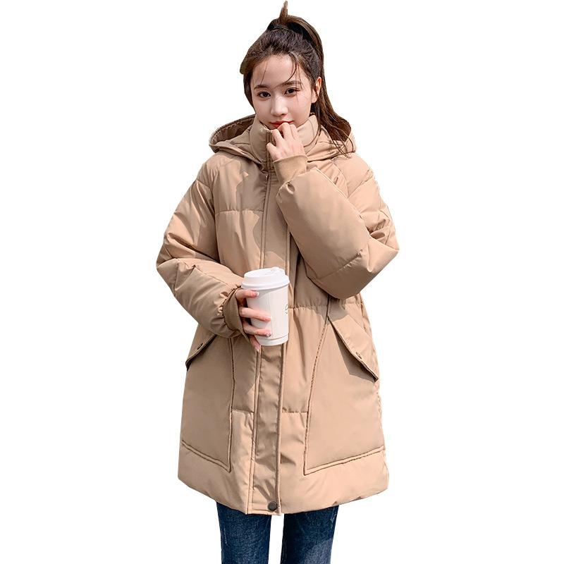 2025 autumn and winter versatile thickened bread clothes women's cotton clothes cold-proof cotton-padded clothes loose medium and long jacket