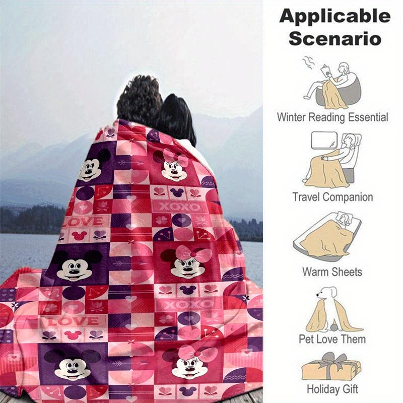 1pc Mickey Printing Blanket - Soft, All-Season Throw for Living Room, Bedroom,Personalized Gift with Adorable Cartoon Design