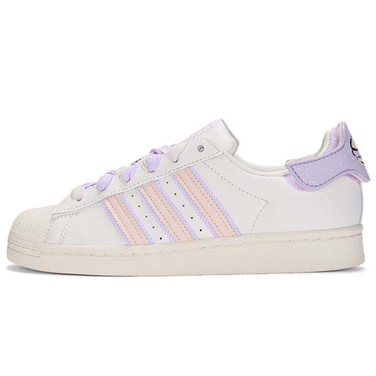 Adidas Originals Superstar Classic Trendy Casual Durable Low-Top Skate Shoes Women sneaker White Purple Pink H03727