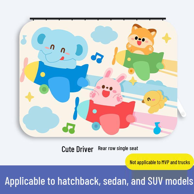 Baby Cartoon Car Sunshade Blackout Privacy Curtain for Sliding Rails