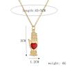 Love Wings Pendant Necklace for Women, European and American INS Fashion Versatile, Copper Plated Real Gold Zircon Drip Oil