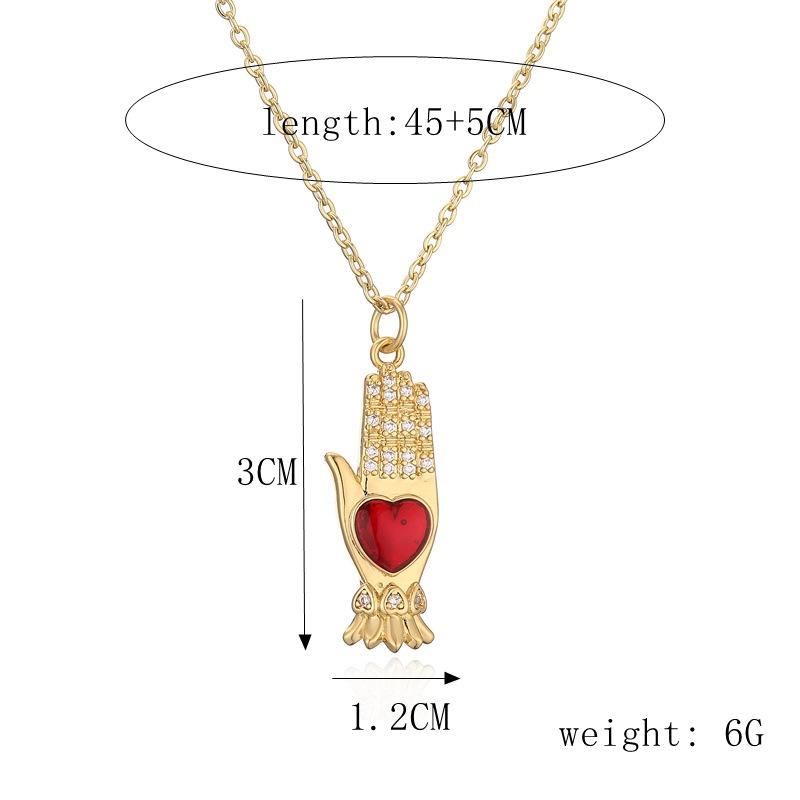 Love Wings Pendant Necklace for Women, European and American INS Fashion Versatile, Copper Plated Real Gold Zircon Drip Oil