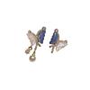 Korean Fashion Asymmetric Butterfly Earrings For Women Cute Sweet Rhinestone Pearl Pendant Earrings Lady Girl Party Jewelry Gift
