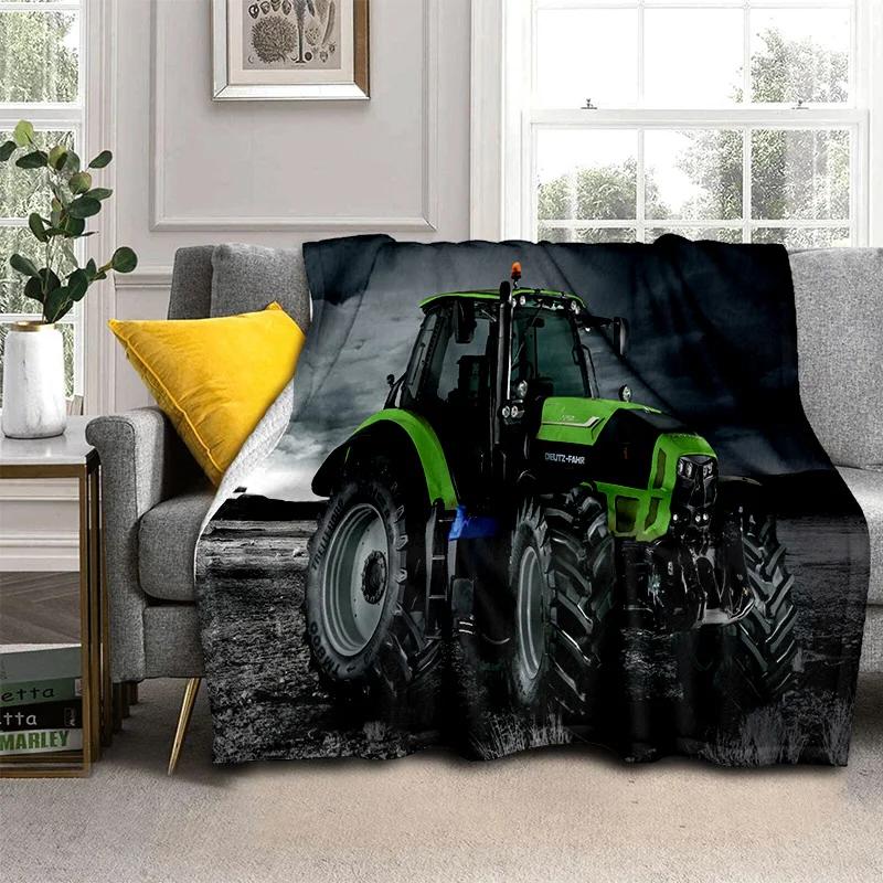 3D Retro Car Tractor Truck Series HD Blanket,Soft Throw Blanket for Home Bedroom Bed Sofa Picnic Travel Office Cover Blanket Kid