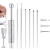Stainless Steel Titanium Curved Piercing Taper Tool Earring Applicator Professional Puncture Straight/Curved Pole Earring Tool