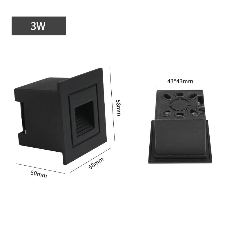 Recessed Led Wall Lamp Switch to Control Stair Case Light 3W 5W AC85-265V Step Lamp Corridor Lighting Indoor Wall Lighting