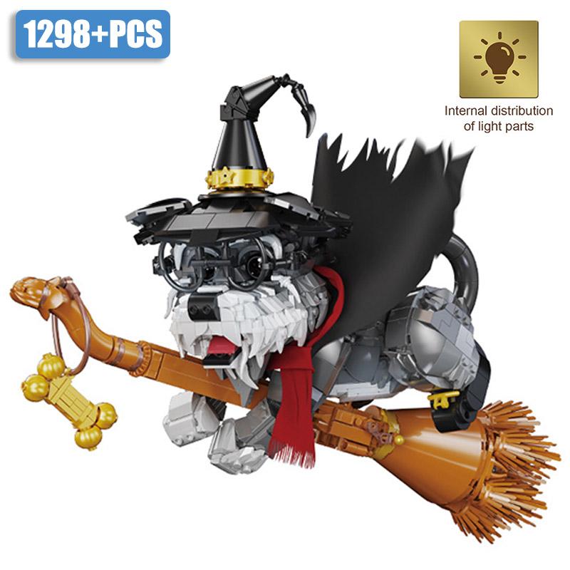 High-Quality Creative High-Quality 1298Pcs High-Quality Magic High-Quality Schnauzer High-Quality Dog High-Quality And High-Quality Broom