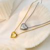 Stylish And Simple 18K Gold Peach Heart Collarbone Chain Female Niche High-End Three-Dimensional Love Pendant Titanium Steel Necklace Cool Tide