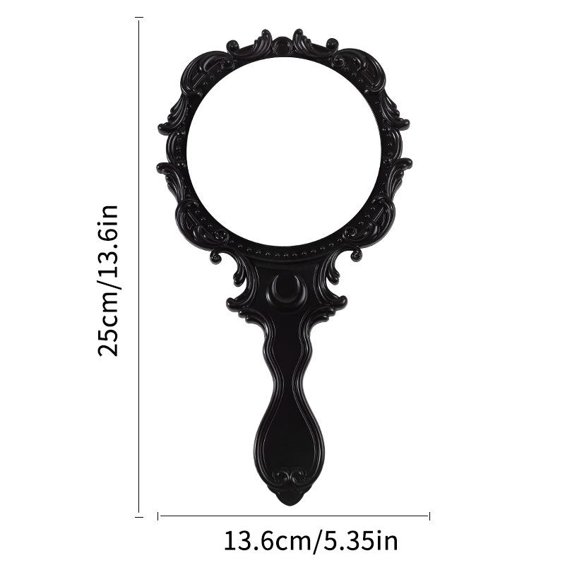 

1PCS Vintage Round Handheld Mirror – A Decorative Vanity and Dressing Mirror for Personal Grooming