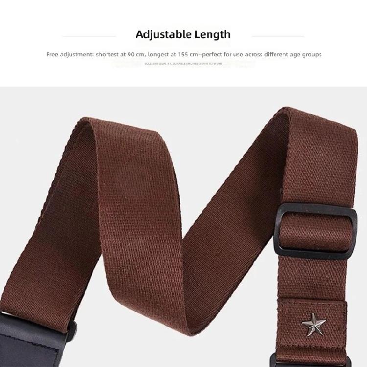 Adjustable Guitar Strap with Guitar Pick Holder for Guitar Bass 2 Inch Width Comfortable Cotton Guitar Shoulder Strap