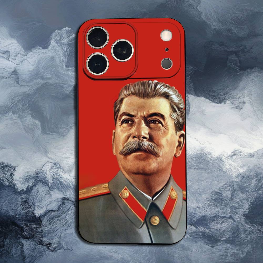 Stalin Marx Lenin Great Men Case For iPhone 15,16,12,14,17,13,11,Plus,Pro Max,8,7,XR,SE,XS,X,Mini,Soft Silicone Black
