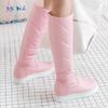 Women's Winter High Knee Boots 2025 Black White Pink Warm Fur Plush Snow Boot Flats Fashion Long Rain Shoes Girls Waterproof