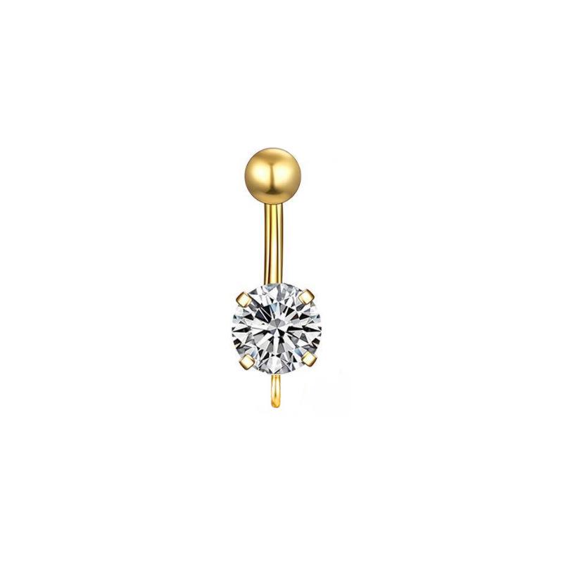 Retro Stainless Steel Titanium Belly Button Ring with Double Handcuffs Design