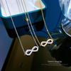 Versatile Figure Eight Double Pendant Necklace - Titanium Steel, Simple & Colorfast Clavicle Chain